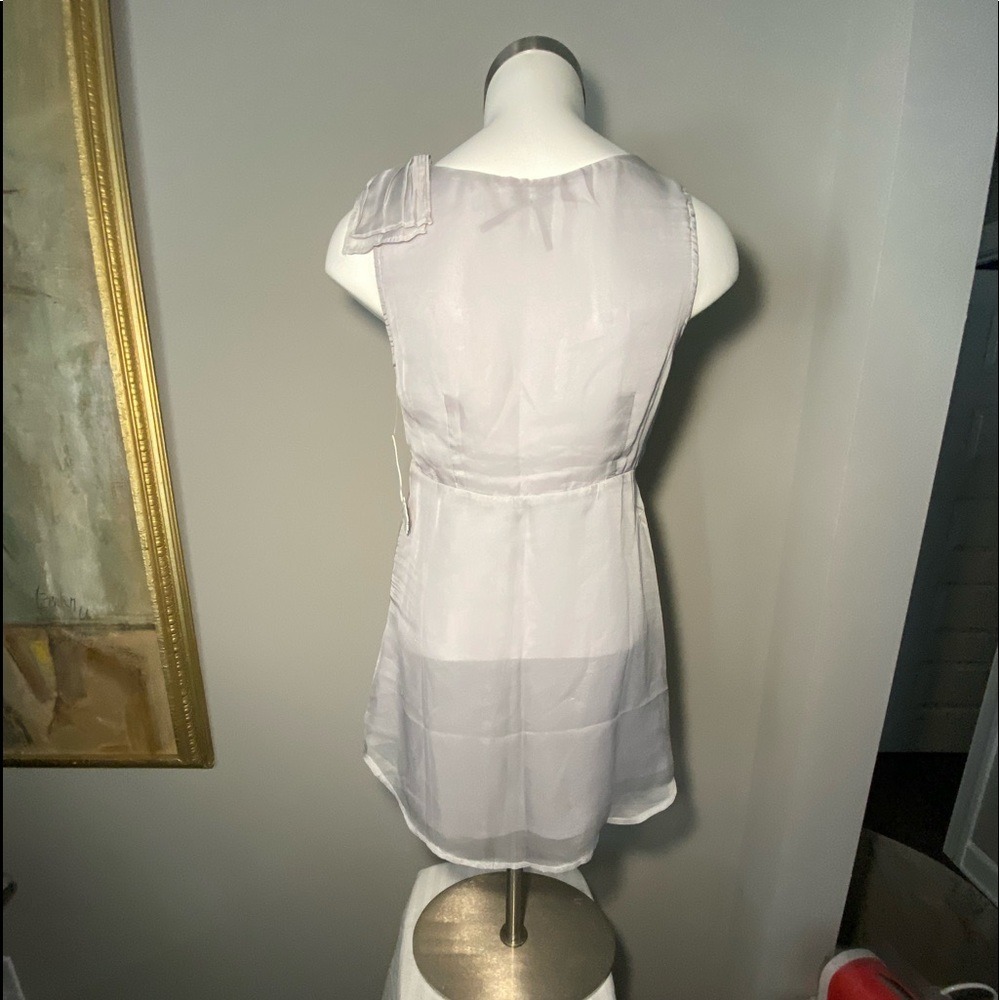 Dahiny Jr Size S Silver Sheer Gray dress 10" side zipper new w/tags hand wash - Picture 2 of 5